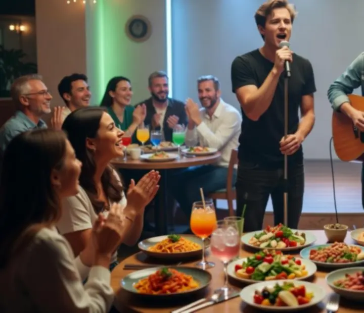Zenész élőben játszik egy hangulatos budapesti esten