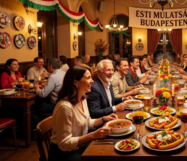 Hangulatos, tematikus vacsoraest a Budapest Evenings színes éttermében.